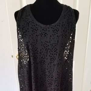 Black Eyelet Swimsuit Cover-Up By Jordan Taylor XL